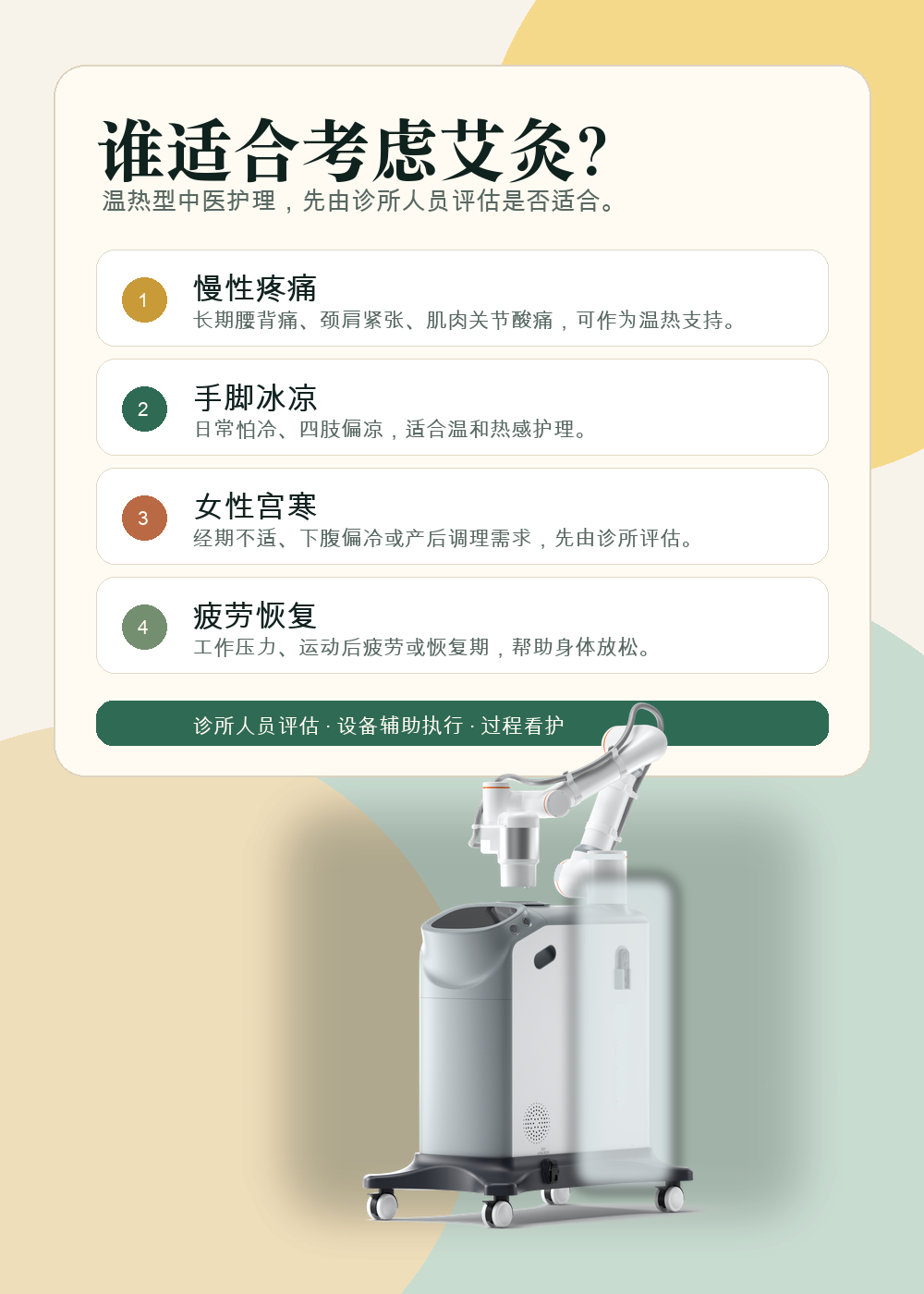 Patients who may consider moxibustion and specialty warming moxa equipment